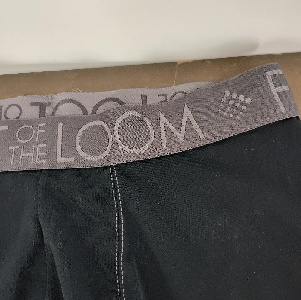 Fruit of the Loom Breathable NWOT 2 Pack Men's Black and Gray Boxer Briefs Sz Sm